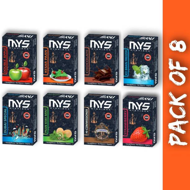 MYSHISHA Premium Quality Herbal Hookah pack 8 Pack Of 8 Hookah Flavor