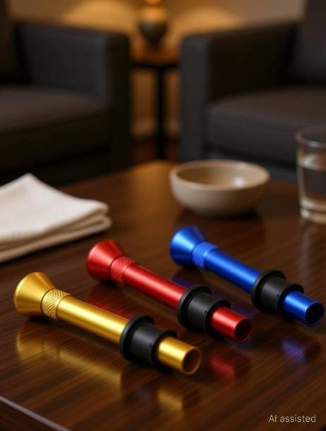 Sethi Traders New Bong Aluminium Outside Fitting Hookah Mouth Tip (Multicolor, Pack of 3) Aluminium Outside Fitting Hookah Mouth Tip