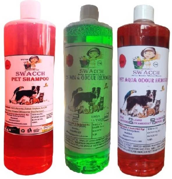 swacch Shampoo+Deodorizer+Stainremover ( pack of 3) 1 litre Each Pet Conditioner