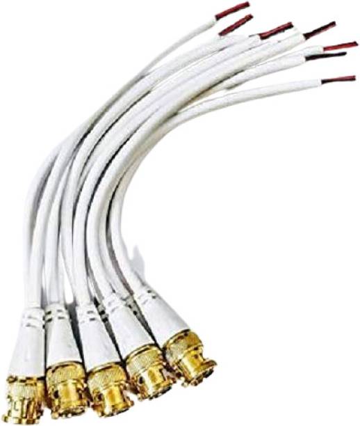 RIVER FOX THE PUJARA BNC White with Copper Wire 18CM Barrel Jack for CCTV Camera 20 Pcs Hose Connector
