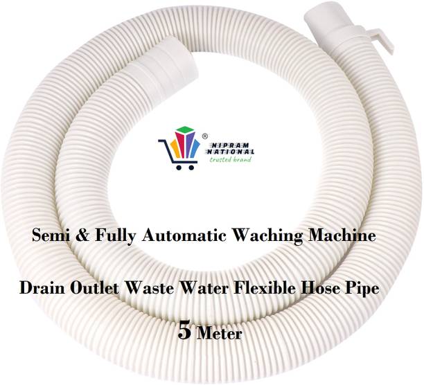 NIPRAM NATIONAL 5 Meter Semi & Fully Automatic Washing Machine Outlet Drain Waste Water Pipe 5 Meter Semi & Fully Automatic Washing Machine Outlet Drain Waste Water Flexible Hose Pipe
