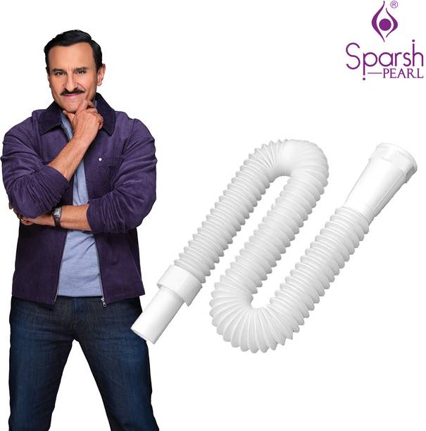 Sparsh Pearl Collapsible PVC Waste Pipe for Bathroom Wash Basin and Kitchen Sink Sink Pipes for Kitchen, Wash Basin Pipe, Clog-Preventive Sink Drain Pipe Hose Pipe