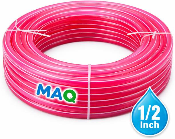 MAQ 30 Meter 1/2 INCH Water Pipe, Garden Hose Water Pipe, Car Wash Water Pipe, PVC Pipe - 0.5 inch with Hose Nozzle Multi ZEBRA Hose Pipe