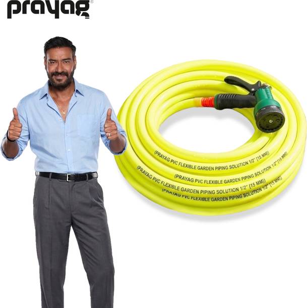 Prayag 15 Meter 0.5 Inch Water Hose Pipe with Water Spr...