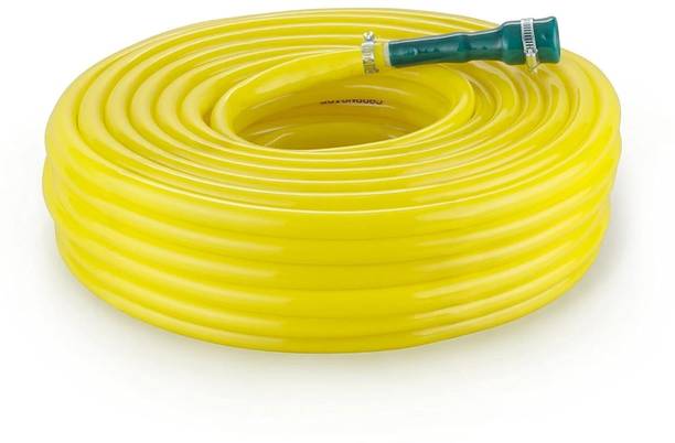 AHYRA 5Mtr PVC Water Pipe, Durable & Flexible with Accessories Connector & Clamps Hose Pipe