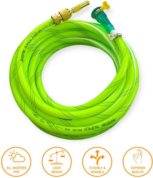 Tubi 1/2 Inch 10 Meter (32.5 FEET) braided water Hose Pipe For Gardening , Car washing , Home Hose Pipe