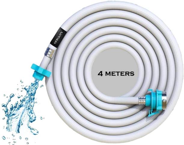 एपिसकी E_INLET_4M Flexible PVC Washing Machine Inlet Hose Water Pipe with Tap Adaptor Connector होज़ पाइप