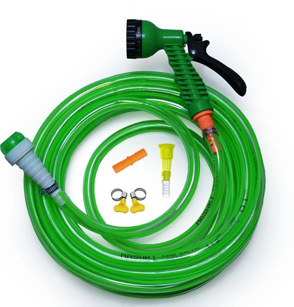 मश्की (32.5 Feet) 1/2 Inch (12.5mm) Premium Quality Garden With Water Spray Gun For Gardening , Car Wash, Floor Clean, Pet Bath होज़ पाइप