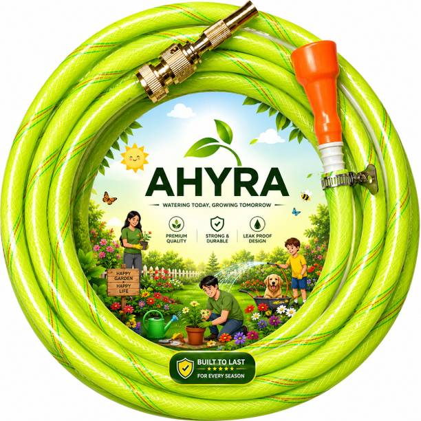 AHYRA 16.25 FEET With Water Sprayer For Garden, Car Wash, Floor Clean, Pet Bath, Pipe With Water Sprayer For Garden, Car Wash, Floor Clean, Pet Bath, Pipe Hose Pipe