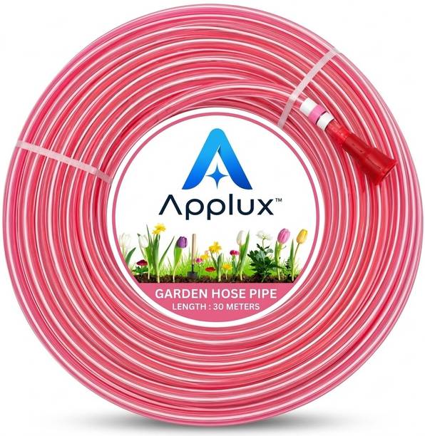 applux PVC Garden Hose Pipe with Spray Nozzle for Lawn,...