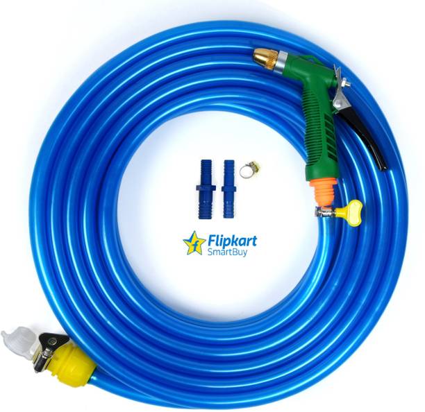 Flipkart SmartBuy 15 meter metallic blue hose pipe (14mm diameter) and water spray gun car/bike/garden-washing and watering Hose Pipe