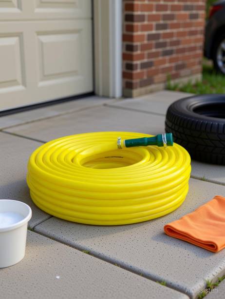 AHYRA 20 Mtr PVC Water Pipe, Durable & Flexible with Accessories Connector & Clamps Hose Pipe