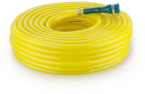 AHYRA 20 Mtr PVC Water Pipe, Durable & Flexible with Accessories Connector & Clamps Hose Pipe
