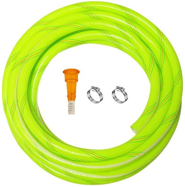RAMA PIPE 0.5 inch braided 3 layered pipe heavy duty durable 5 mtr(16 feet) comes with clips and connector Hose Pipe