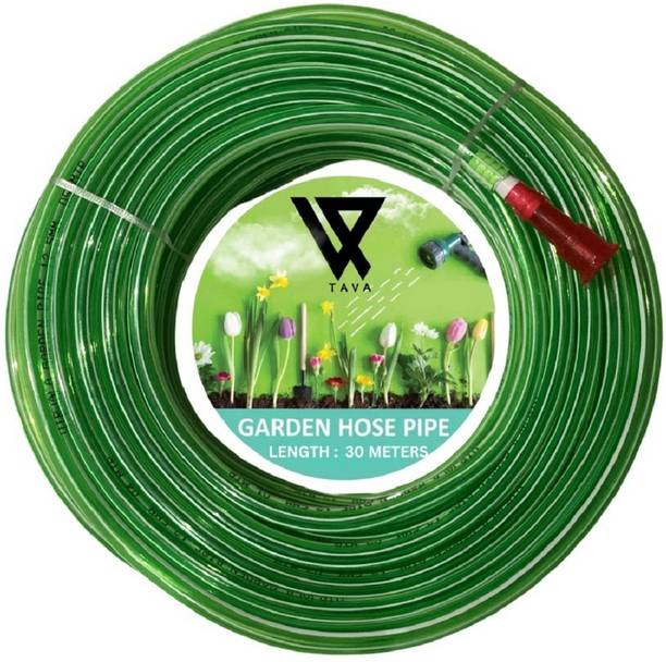 तवा Garden Pipe 1/2 Length 10 meter 30 ft For Gardening, Cleaning, Car Wash Available in Multiple Colors होज़ पाइप