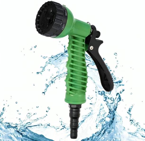 Episkey Garden Hose 7 Pattern High Pressure Garden Hose Nozzle Water Spray Gun With Leak Proof 2 Pcs Metal Grip Lock Gardening Washing Gun (7_5_GUN) for Hose Pipe