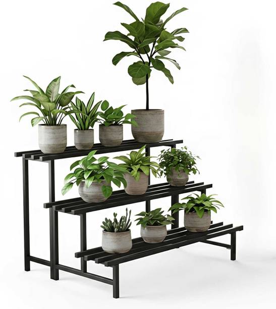 SDSTANDLONE 3-Tier Metal Plant Stand for Indoor & Balcony Plants Plant Container Set