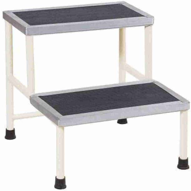 FLOWMEX Bed Side Foot Step Stool Double withAnti Slippery Metal Coating forHospital uses Hospital Food Stool