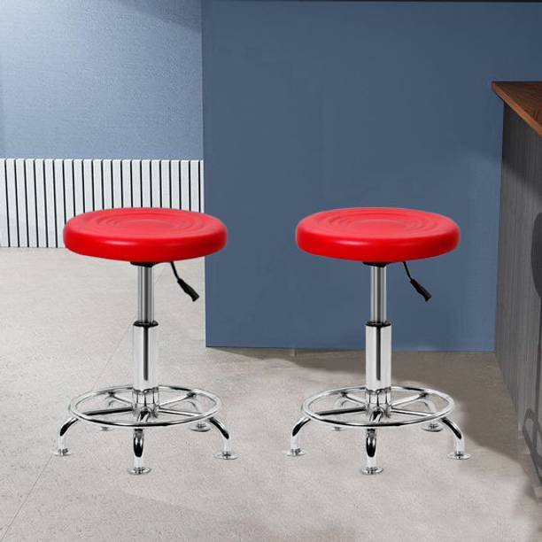 MAESTRO Set of 2 Red Doctor Stool with Adjustable Height Home Office Foam Bar stool Hospital Food Stool