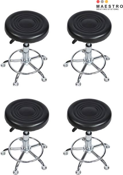 MAESTRO SEATING SYSTEMS Set of 4 Black Doctor Stool with Adjustable Height Home Office Foam Bar stool Hospital Food Stool