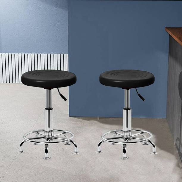 MAESTRO Set of 2 Black Doctor Stool with Adjustable Height Home Office Foam Bar stool Hospital Food Stool