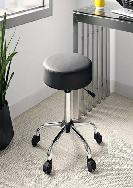 MAESTRO Doctor Stool with Adjustable Height, Wheels and Bonded Leather Upholstery Hospital Food Stool