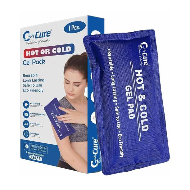 C-Cure HOT & COLD Gel Pack for Pain Relief and Heat Therapy,Temporary Relief from Fever Reusable Hot & Cold Gel Pack, Suitable for All Ages. 1 Pcs Pack