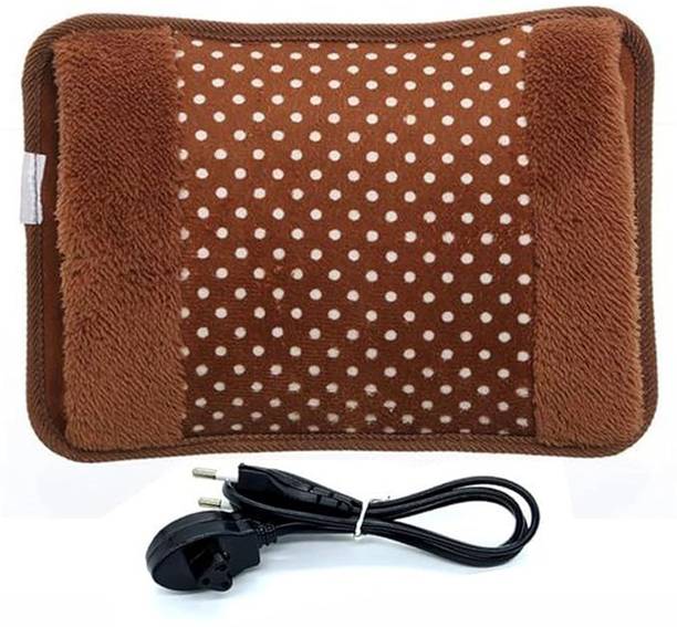WATERLEAF Electric Velvet Hot Water Bag (1000 ML) with filled Gel for Pain Relief, Joints ELECTRICAL 1 L Hot Water Bag