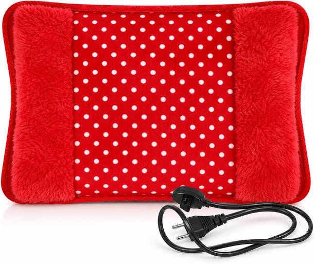 Cipzi Electric Velvet Hot Water Bag 1 L with Gel, Rechargeable Heating Pad, Multicolor Velvet Fur 1000 ml Hot Water Bag