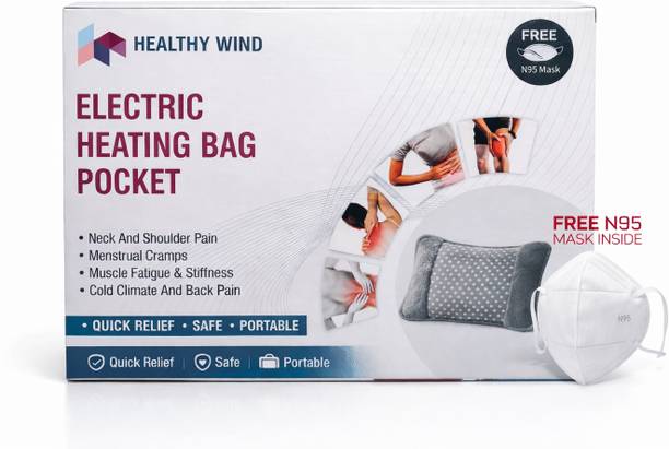 HEALTHY WIND Electric Heating Bag Pocket with Free N95 Mask Electrical 1000 ml Hot Water Bag