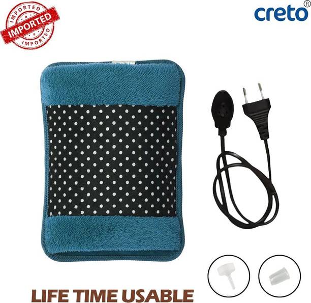 CRETO Electric Hot Gel Bag | Auto Power Cut off Saftey | Soft Fur Surface Electric 1 L Hot Water Bag