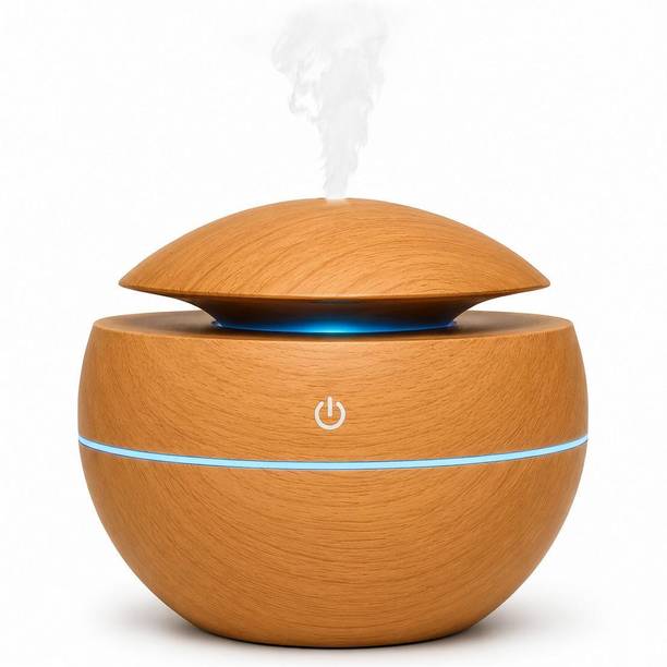 MTK GLOBAL Room Aroma Humidifier Wooden Finish USB Portable Mist Diffuser with LED Night Light Humidifier