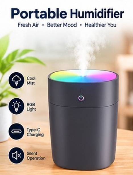 rukmni Room RPM Ultrasonic Air Humidifier with LED Light & Auto Shut-Off (USB) Humidifier