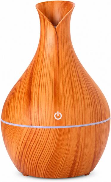 MTK GLOBAL Room Wooden Aroma Surahi Humidifier with Ultrasonic Mist, LED Light,Silent for Home Humidifier