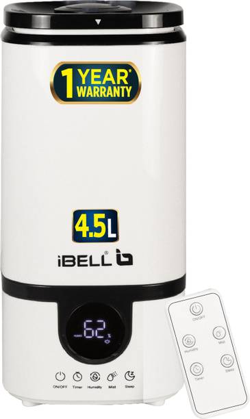 iBELL Room Humidifier HU450RB,4.5 L,Ultrasonic,360°,Essential Oil Diffuser with LED Display Humidifier