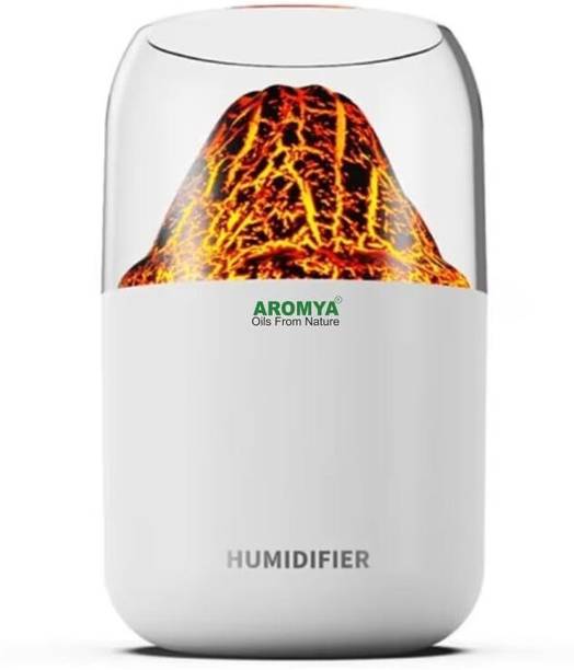 TheAromya Room Mini Volcano Humidifier with LED Flame Effect, (White Volacano) Humidifier