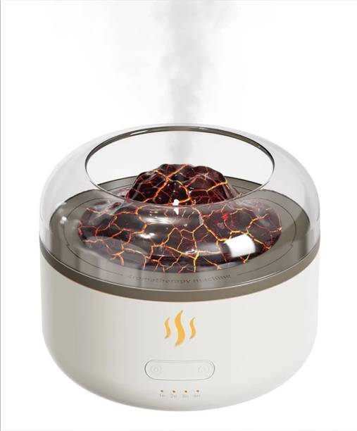 dolphin treasures Room Volcano Flame Aromatherapy Humidifier for Home, Multi-Colour LED Humidifier