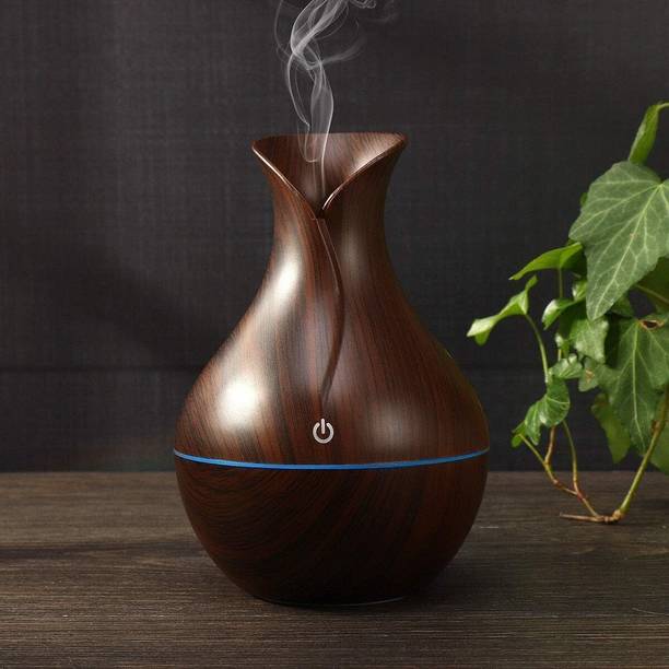 One23POP Room Aroma Diffuser Humidifier with LED Light, Wood Grain Finish, Mist Output Humidifier