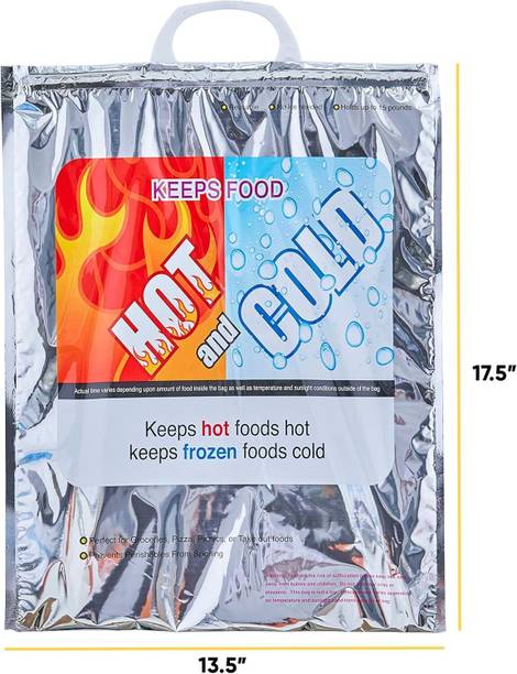 SIMESTICH Hot & Cold Insulated Thermal Food Carry Bag | Reusable Foil Lined Grocery Bag Plastic, Aluminium Storage Pouch