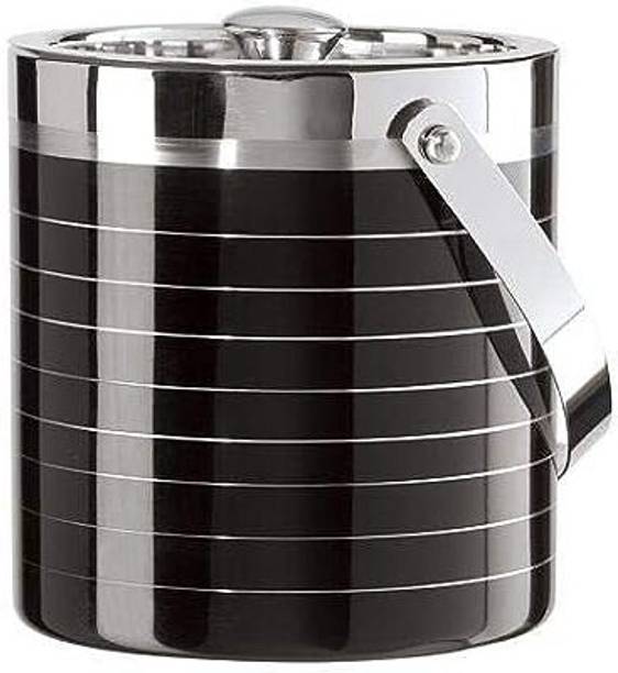 bk traders 1750 L Steel Double Walled Stainless Steel Insulated Ice Bucket with Lid & Ice Tong Ice Bucket