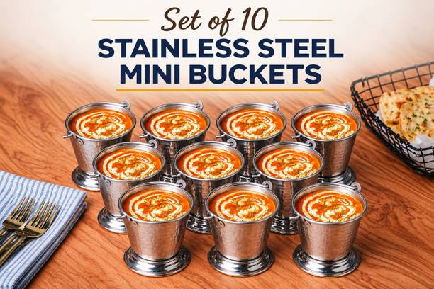 Duodeno 0.2 L Silver Serving Bucket-10 Ice Bucket