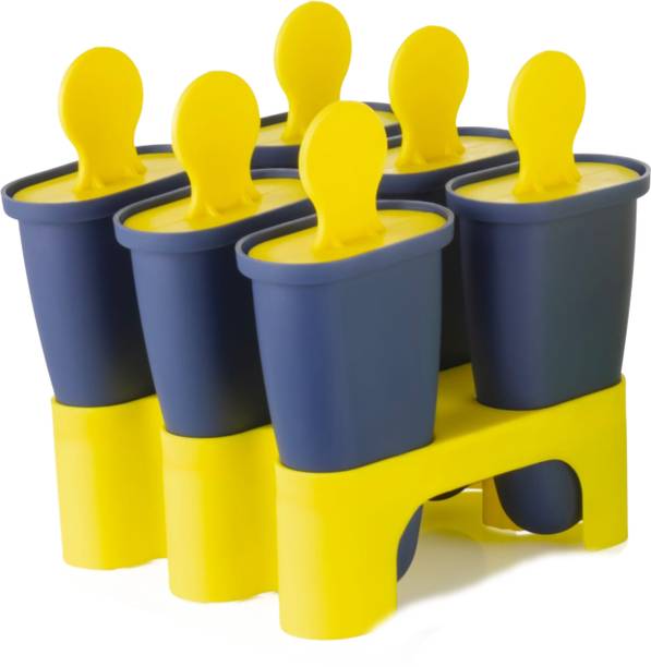 sampware Set of 6 Ice Pop Makers,Ice Cream mould,Kulfi Candy, Blue Plastic Ice Cube Tray