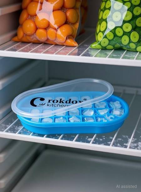 Rokdox Ice Cube Tray for Freezer Flexible Silicone Honeycomb Design 30 Cavity Blue, Purple, Red, Green Silicone Ice Cube Tray Pack of4