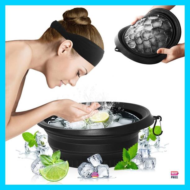 TRIVOT Silicone Ice Bowl with Ice Tray | BPA Free Flexible Ice Container for Freezer Black Silicone Ice Cube Tray