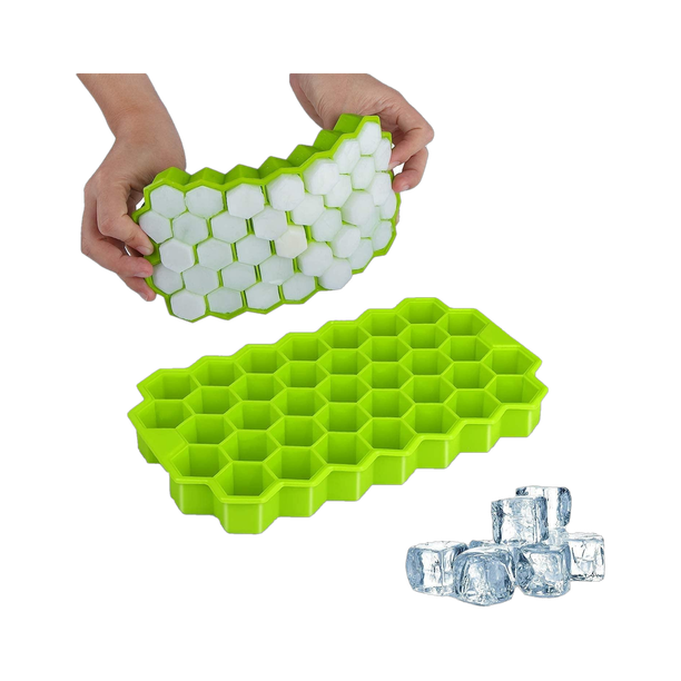 DDecora Flexible Silicone Honeycomb 37 Cavity Freezer Small Cubes Ice Cube Tray Green Silicone Ice Cube Tray