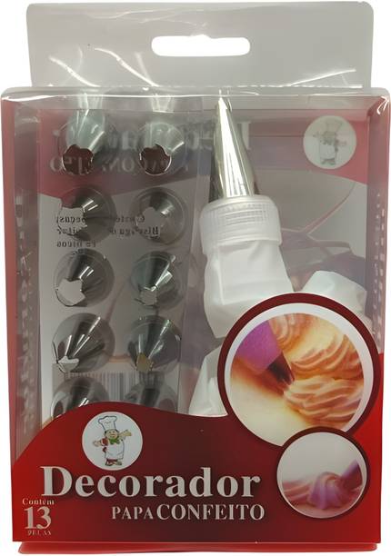 Quetzal 13 Pc Cake Decorating Set of Frosting Tips Steel Nozzles Reusable and Washable Stainless Steel Multi-opening Icing Nozzle