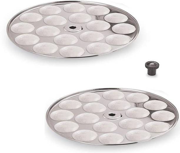 THANGAM FRESHOME Stainless Steel Idli Plates – 14 Cavity Each, Pack of 2 for Steamer Induction & Standard Idli Maker