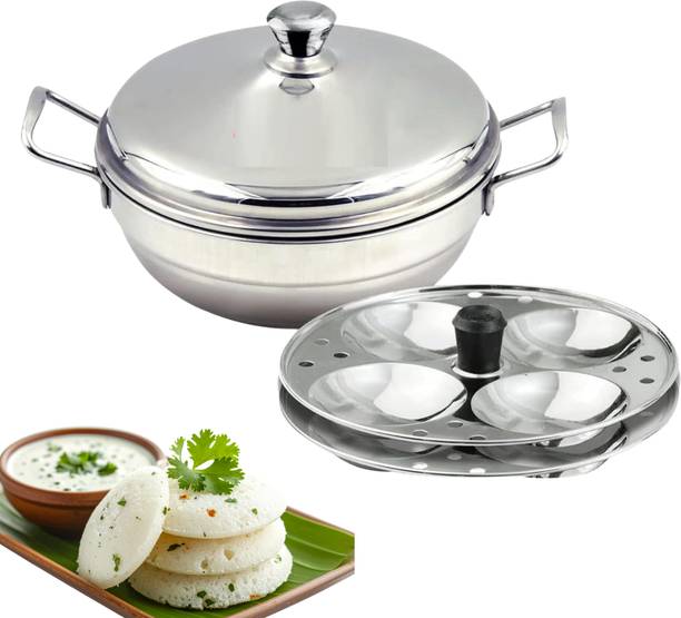 EverChef 2-Plate idli Maker, kadhai with lid and 2 Idli Plates a22 Induction & Standard Idli Maker