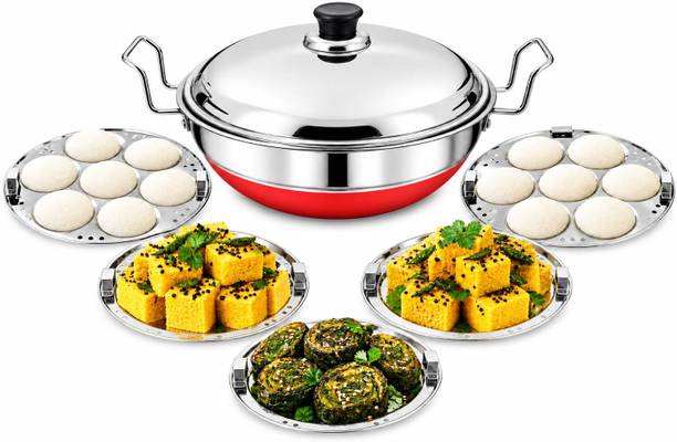 KRB KRB,Idly maker steel with 02 Idli maker, 02 Dhokla maker, 1 Patra Induction & Standard Idli Maker