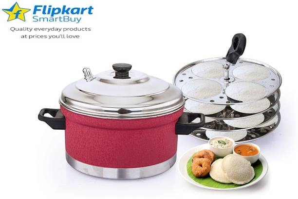 Flipkart SmartBuy Stainless Steel Idly Maker 4 Plates, 16 idlies, Red Induction & Standard Idli Maker